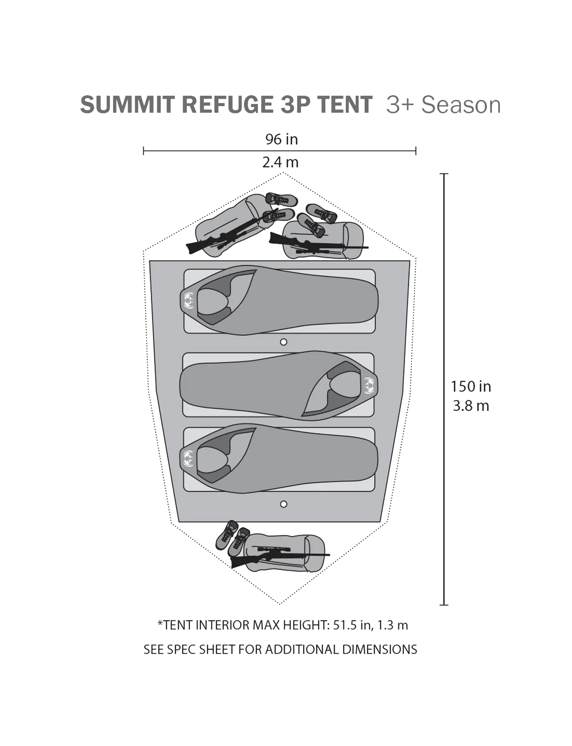 Summit Refuge 3 Person Tent | Gunmetal Olive - Image 8