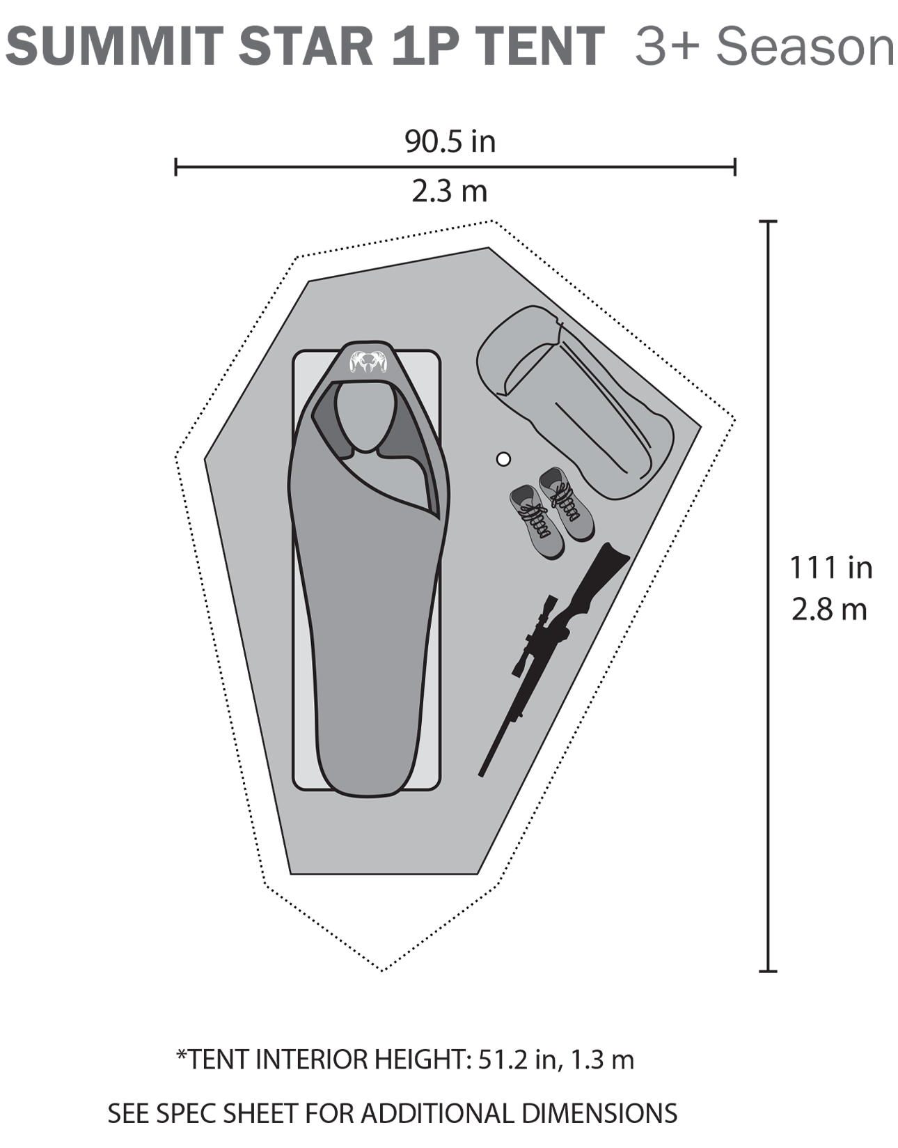 Summit Star 1 Person Tent | Gunmetal-Orange - Image 18
