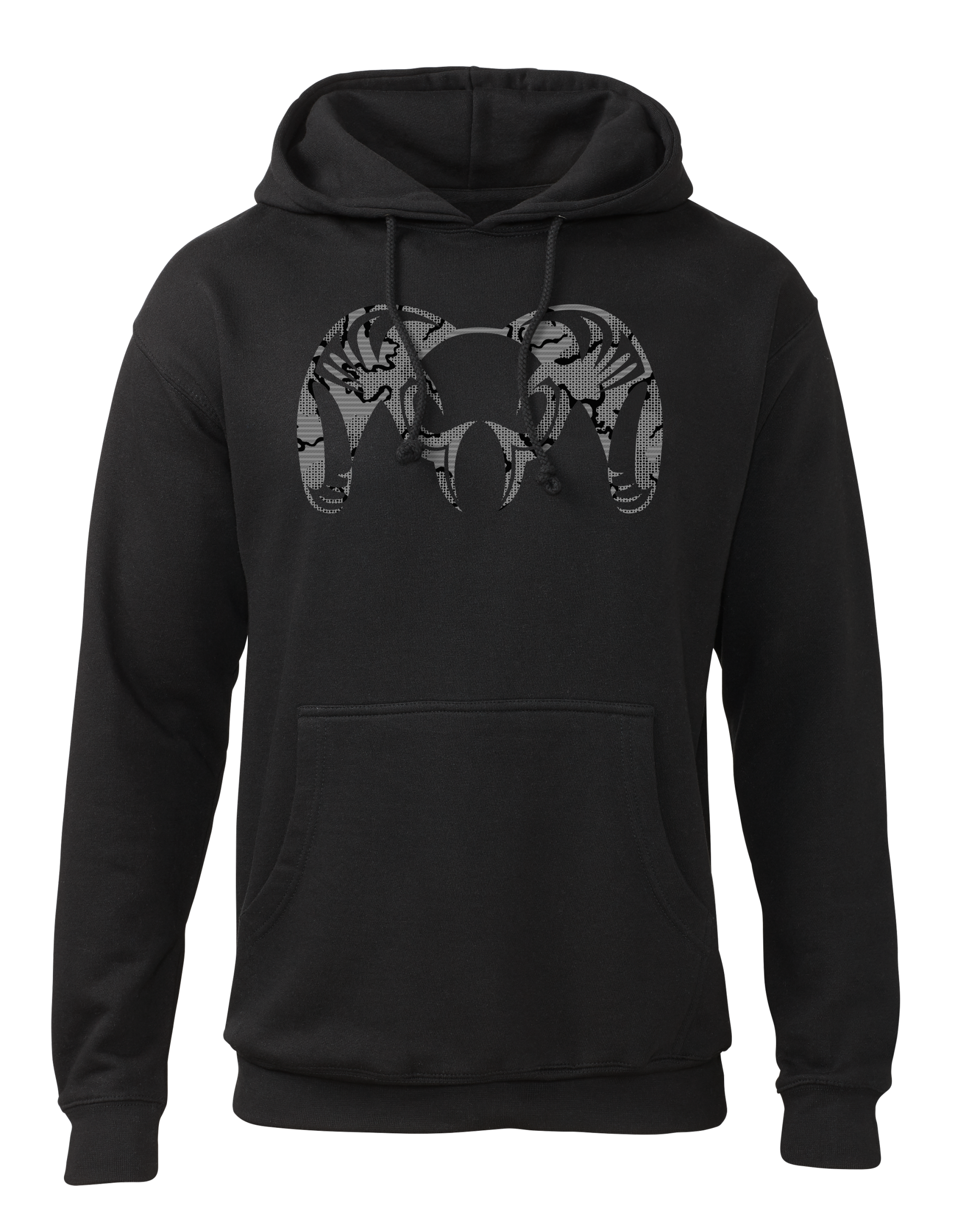 Tonal Ram Hoodie | Black