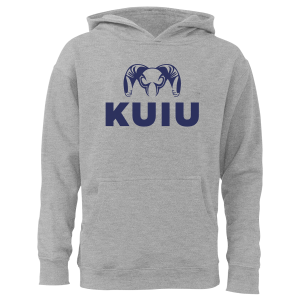 Youth Stacked Logo Hoodie | Grey Heather