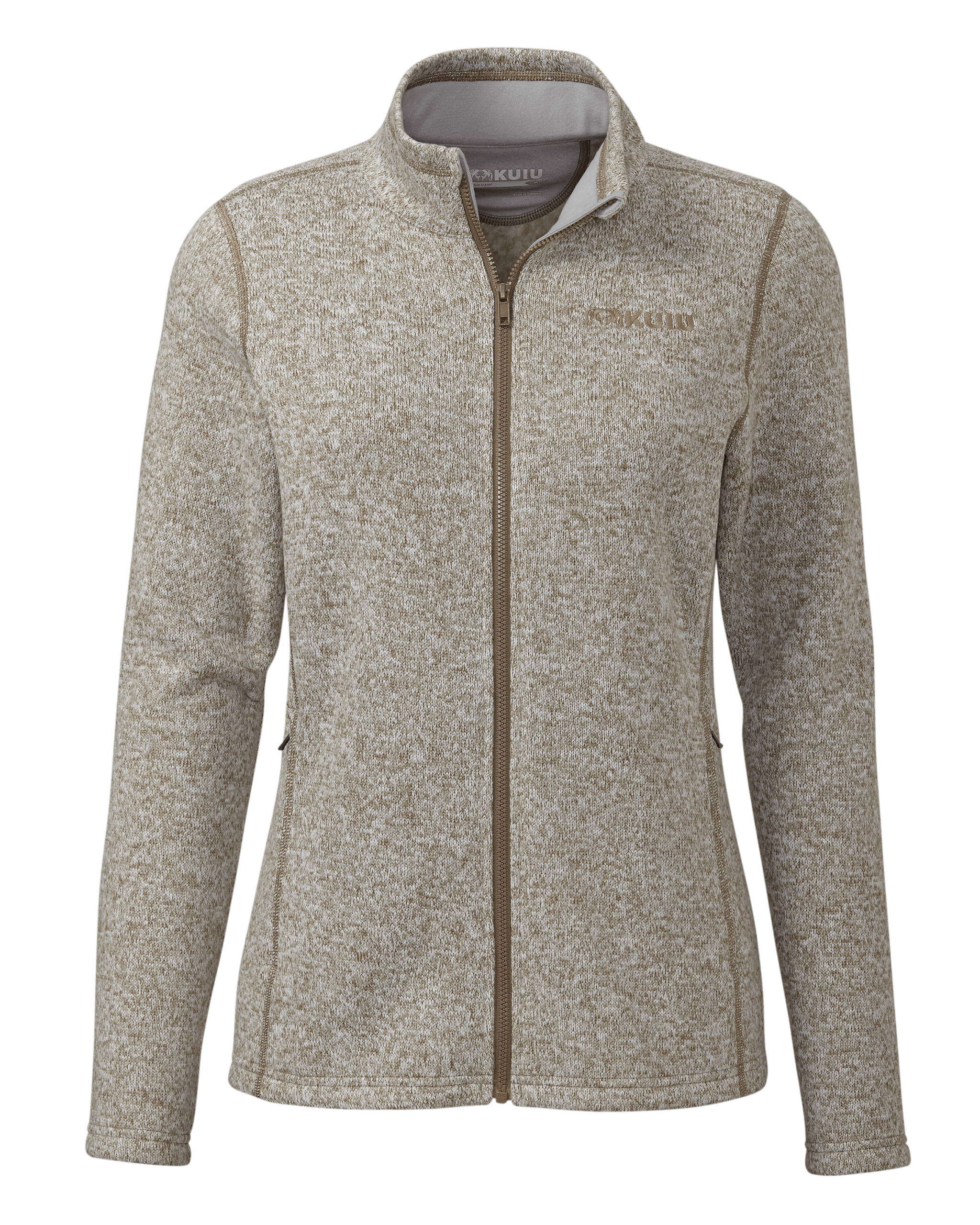 Women's Base Camp Full Zip Sweater | Khaki White Heather