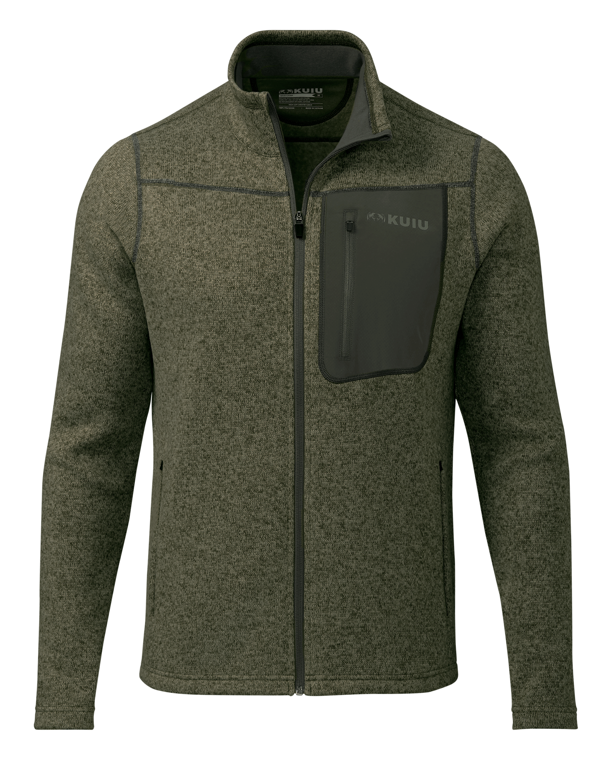 Base Camp Full Zip Sweater | Olive Heather