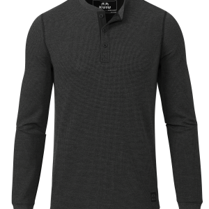 Canyon Waffle Henley | Black Heather