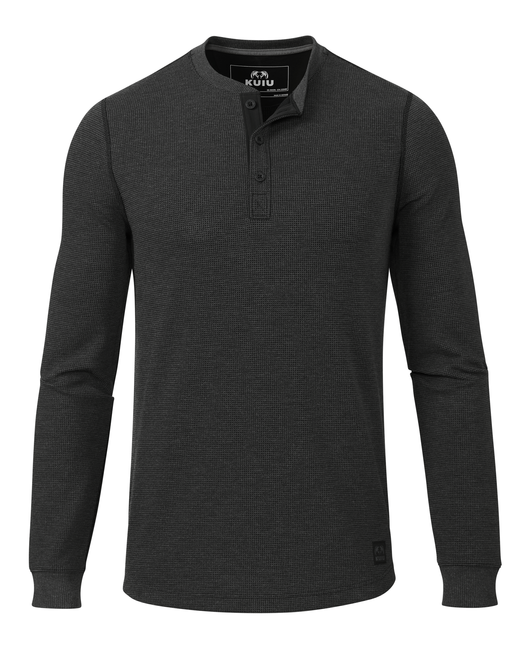Canyon Waffle Henley | Black Heather