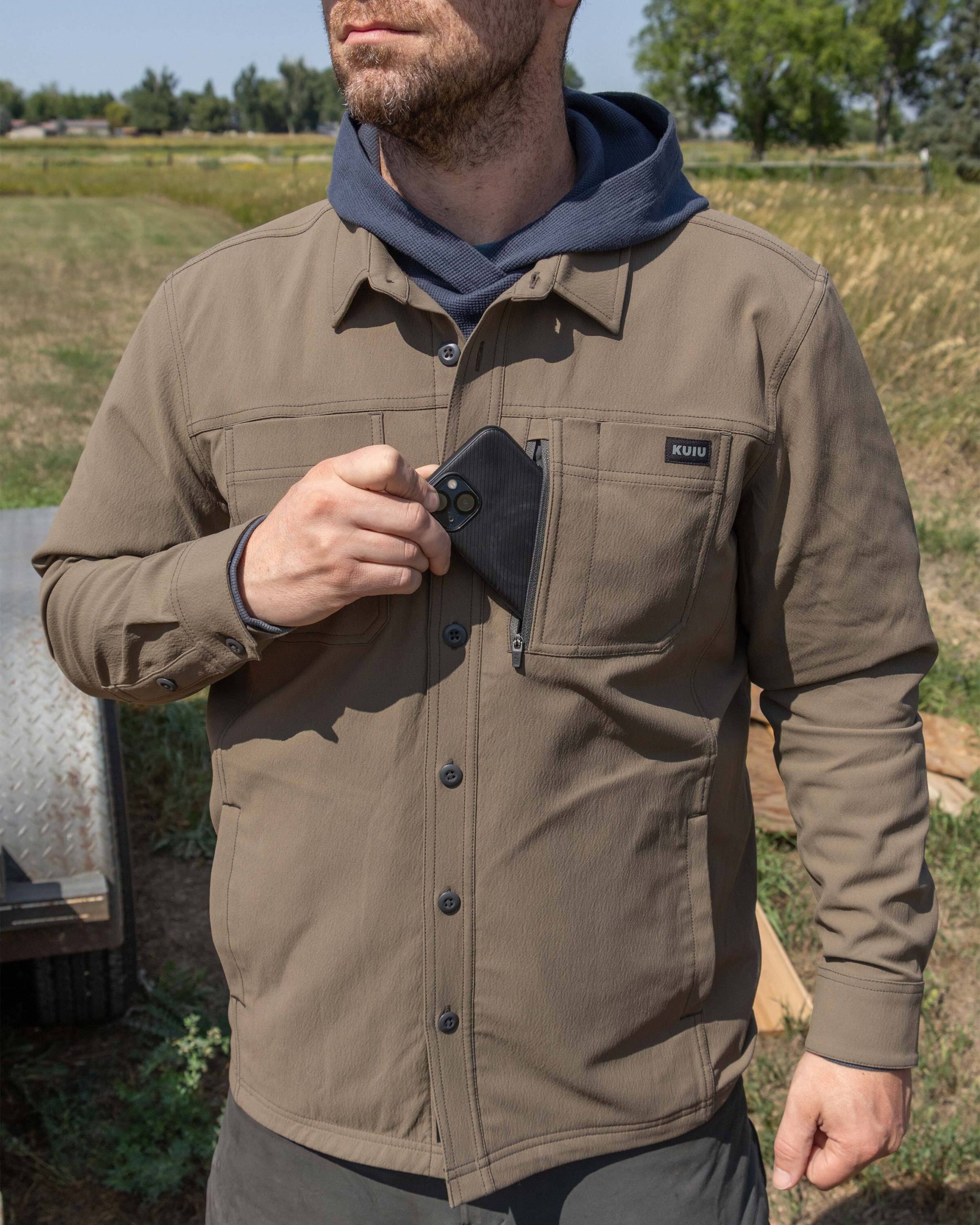 Motive Flannel Lined Shirt Jacket | Gunmetal - Image 4