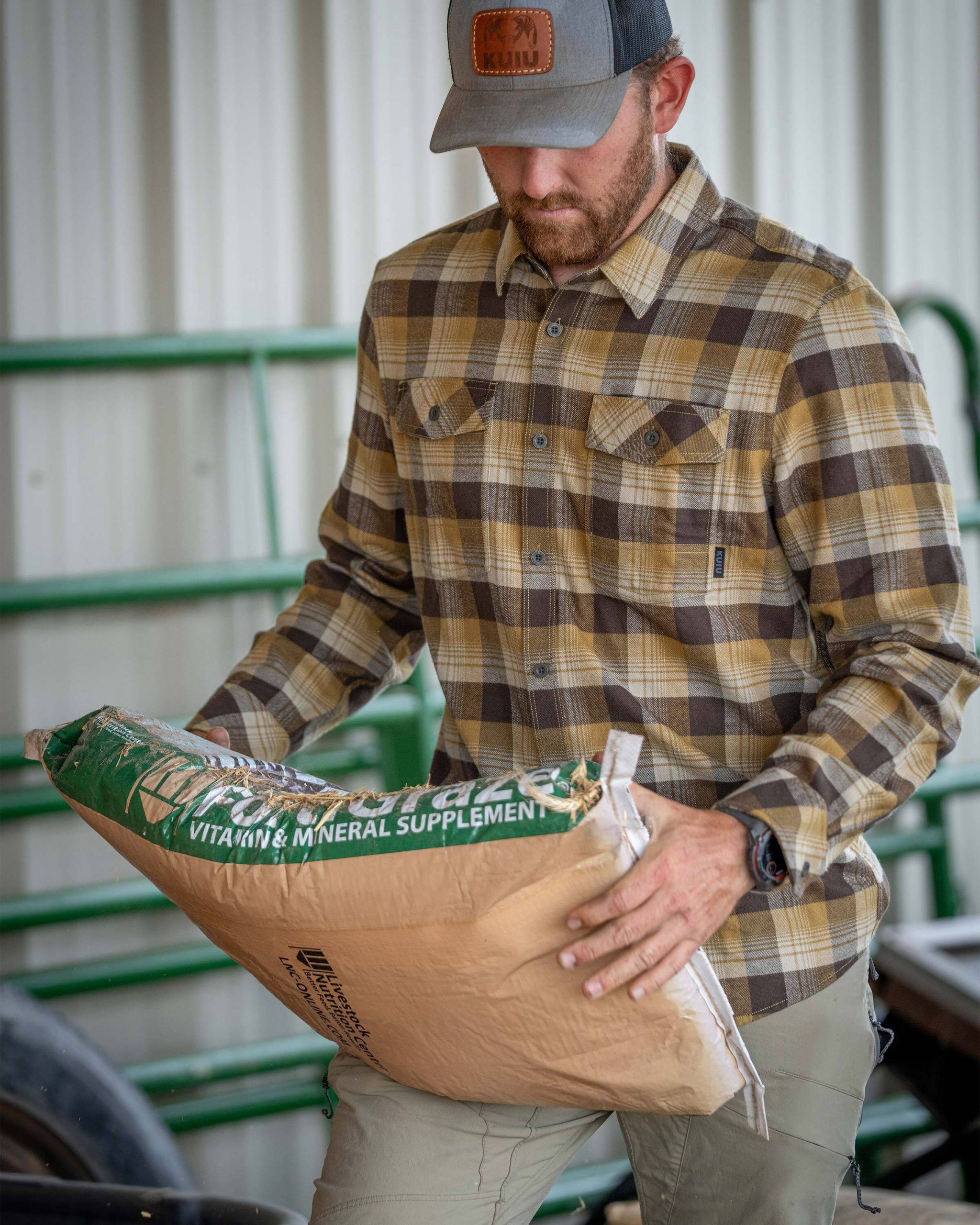 Field Flannel Shirt | Flax Blockline - Image 3
