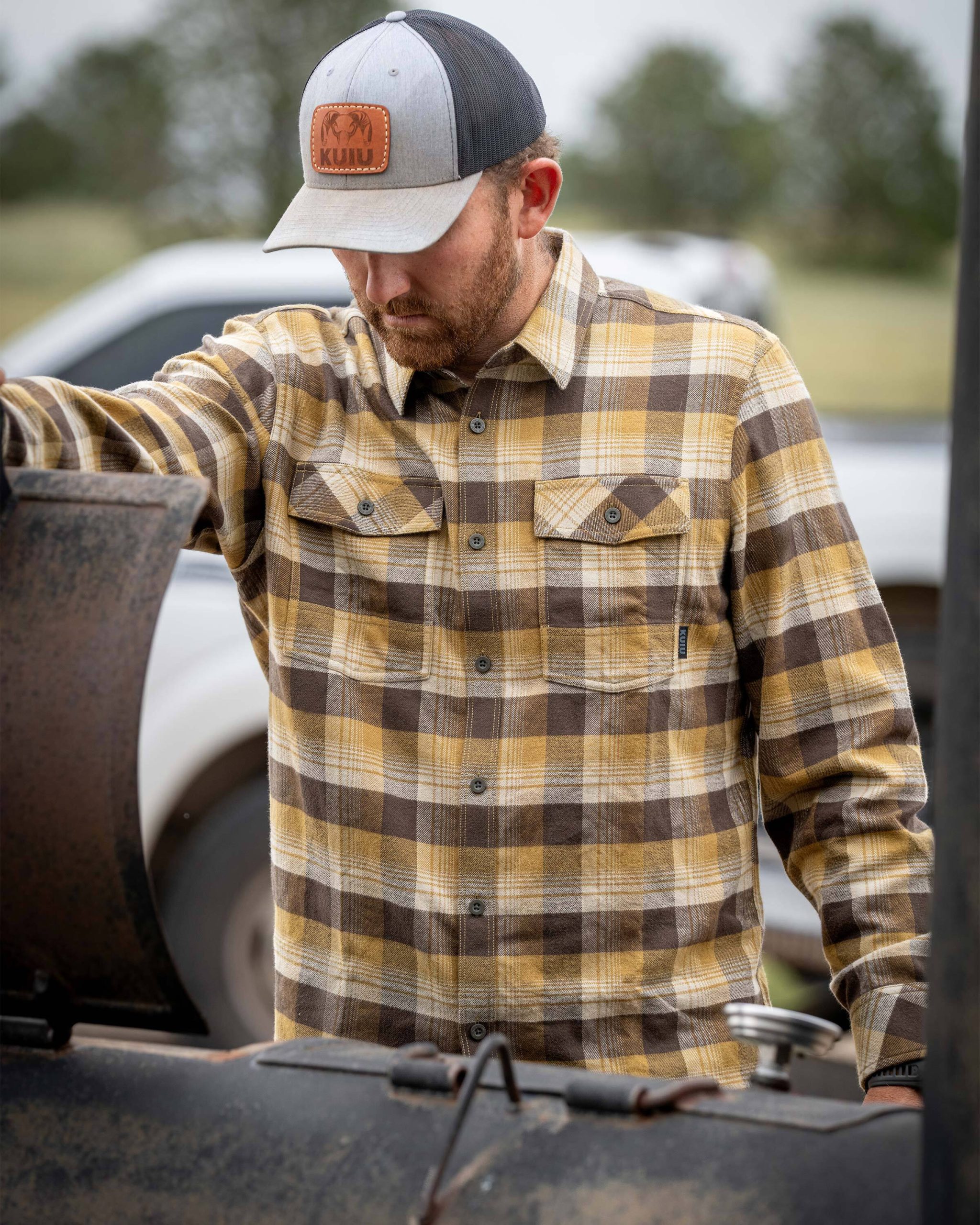 Field Flannel Shirt | Flax Blockline - Image 5