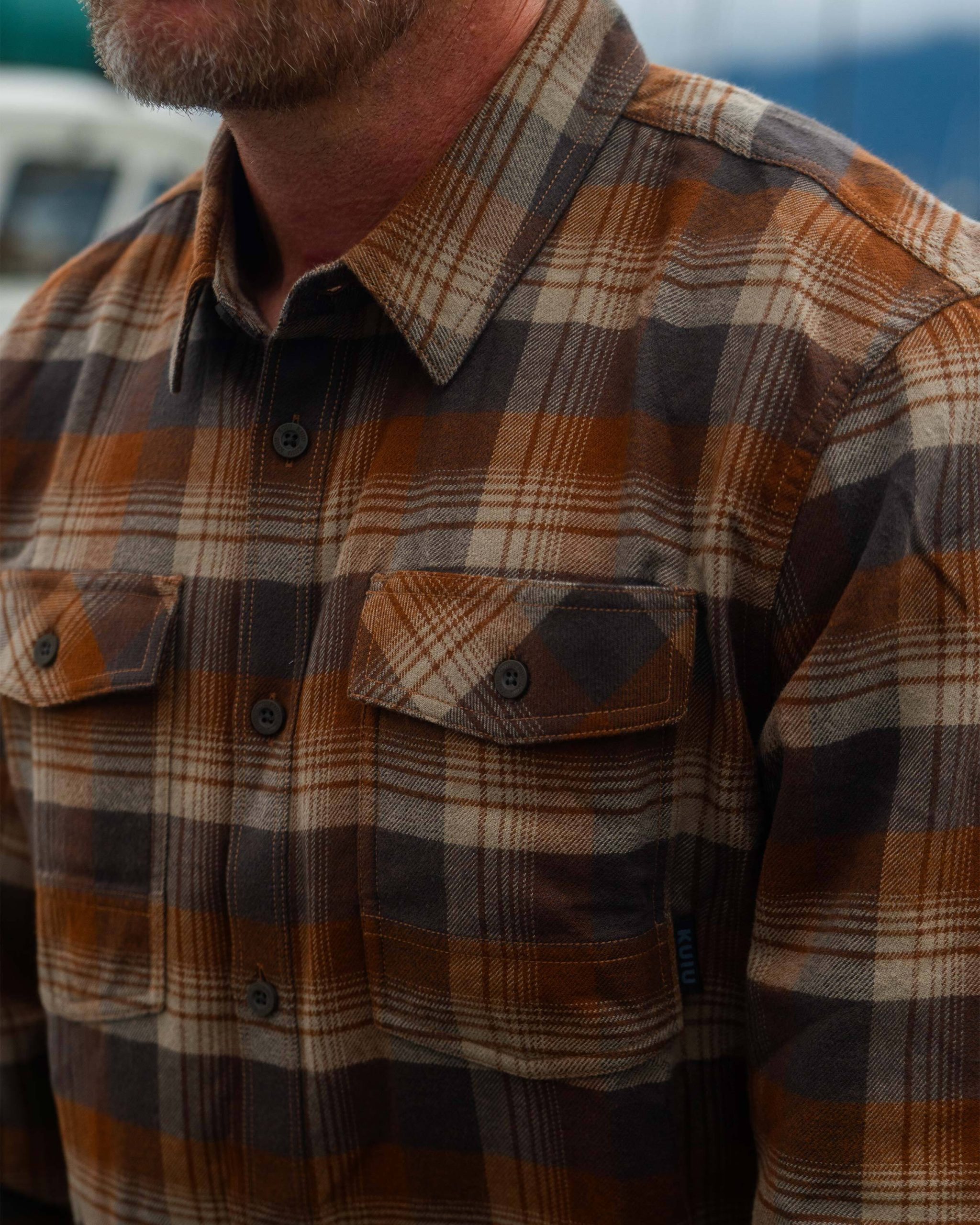 Field Flannel Shirt | Saddle Blockline - Image 4