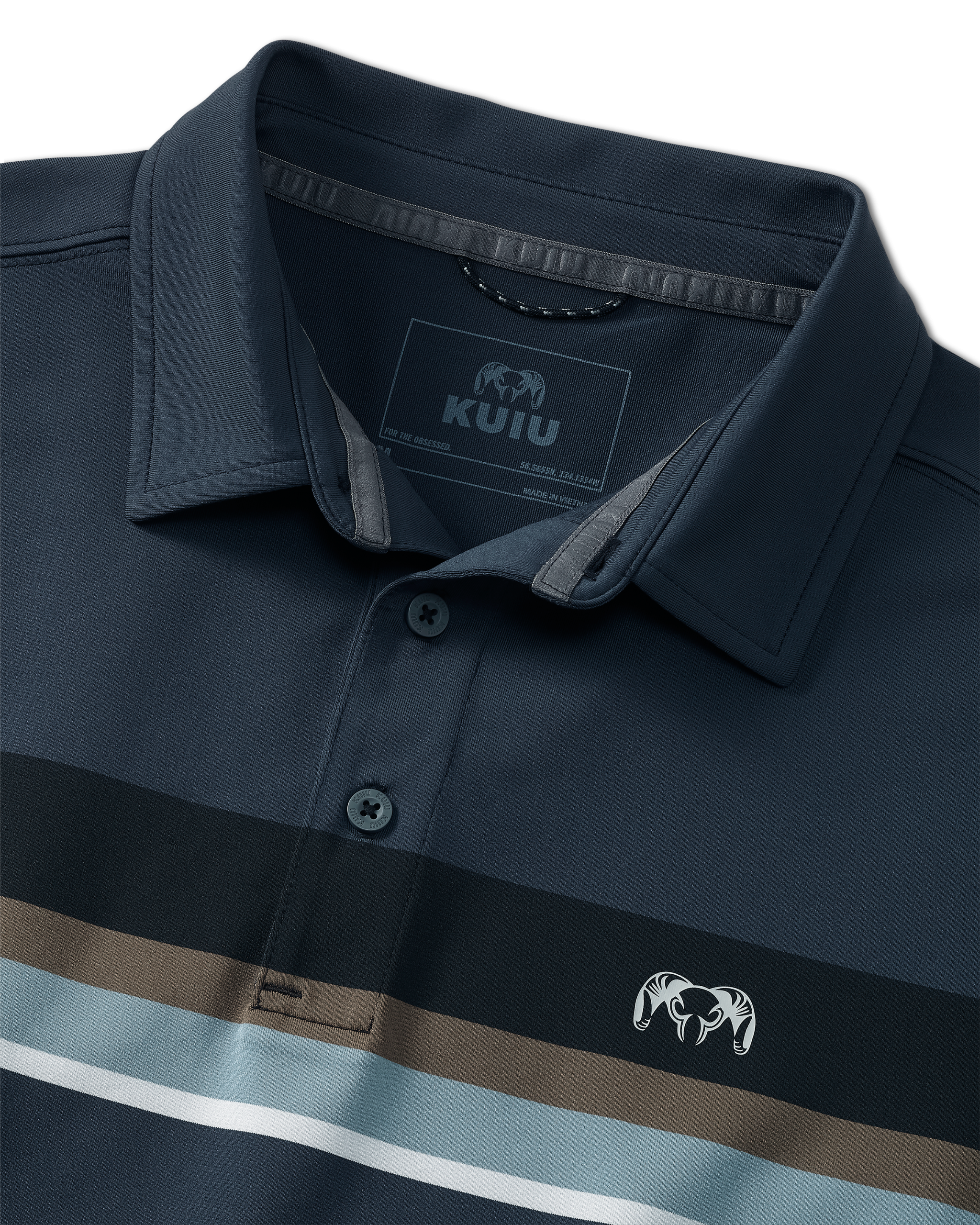 KUIU Performance Polo Stripe | Steel Blue Chest Stripe - Image 2