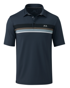 KUIU Performance Polo Stripe | Steel Blue Chest Stripe