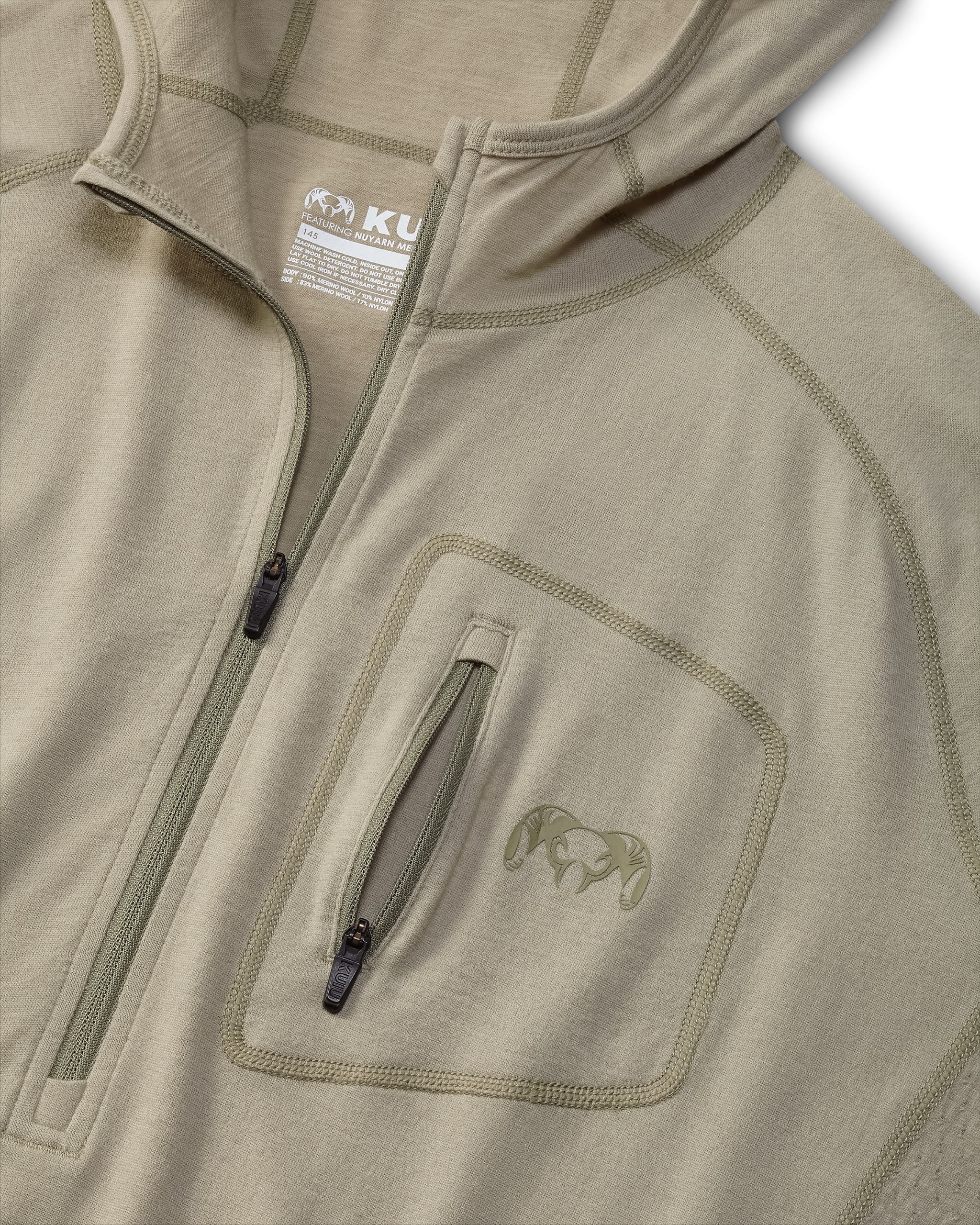 ULTRA Merino 145 Zip-T Hunting Hoodie | Bone - Image 4