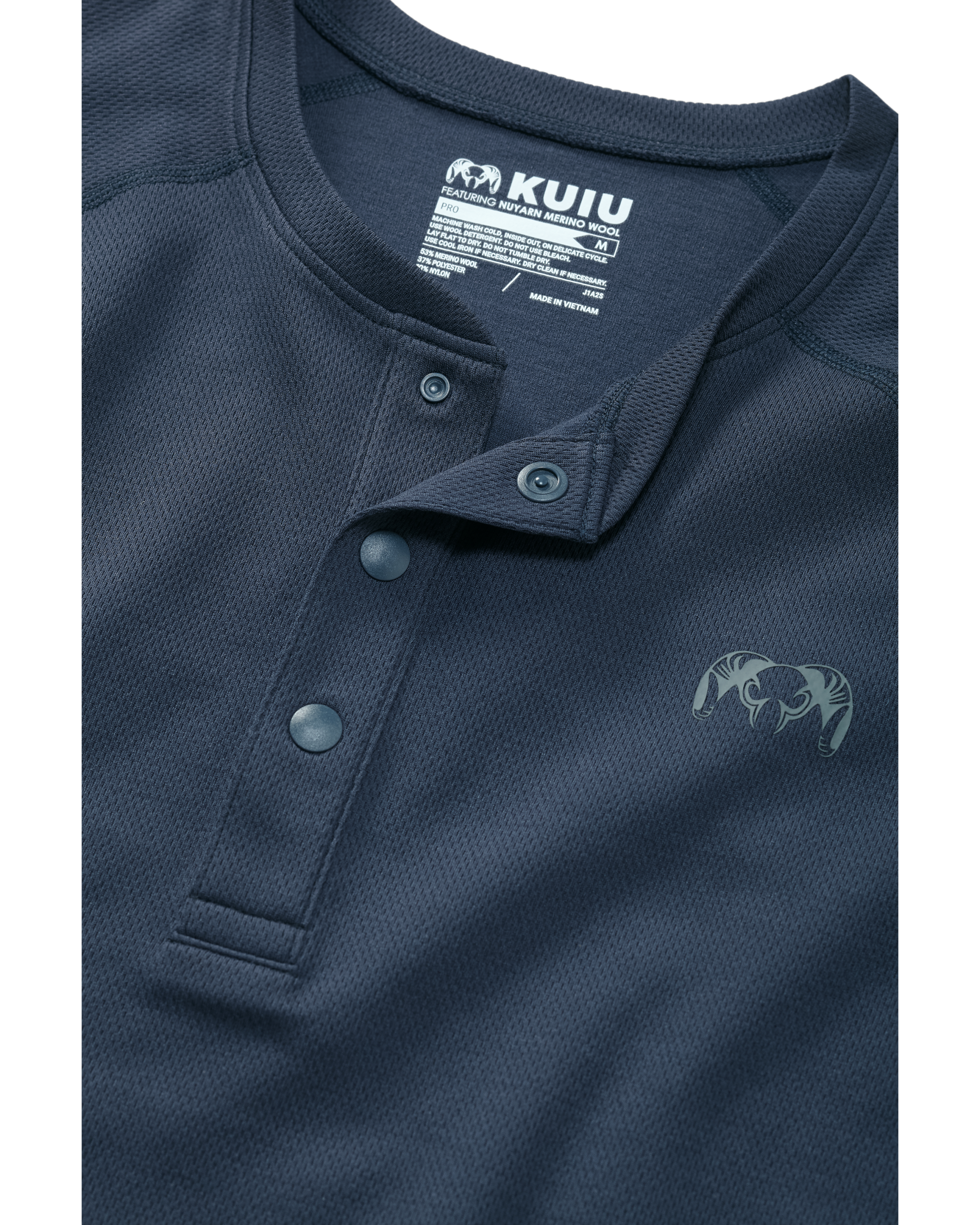 PRO Merino 200 Henley | Steel Blue - Image 2