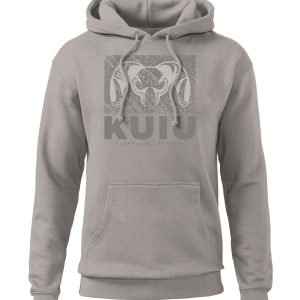 KUIU Distressed Box Logo Hoodie | Cement