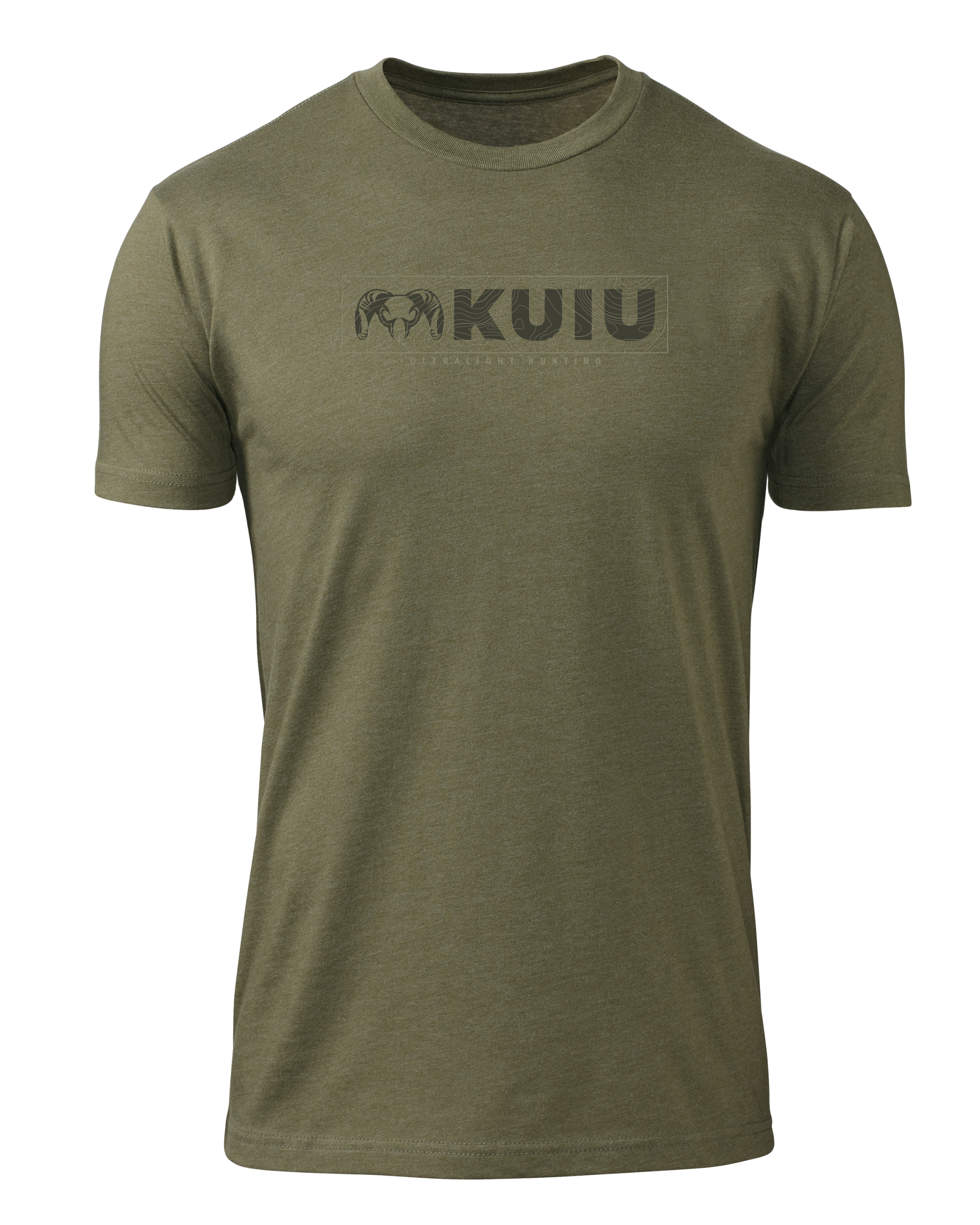 KUIU Topo Block Logo T-Shirt | Military Green