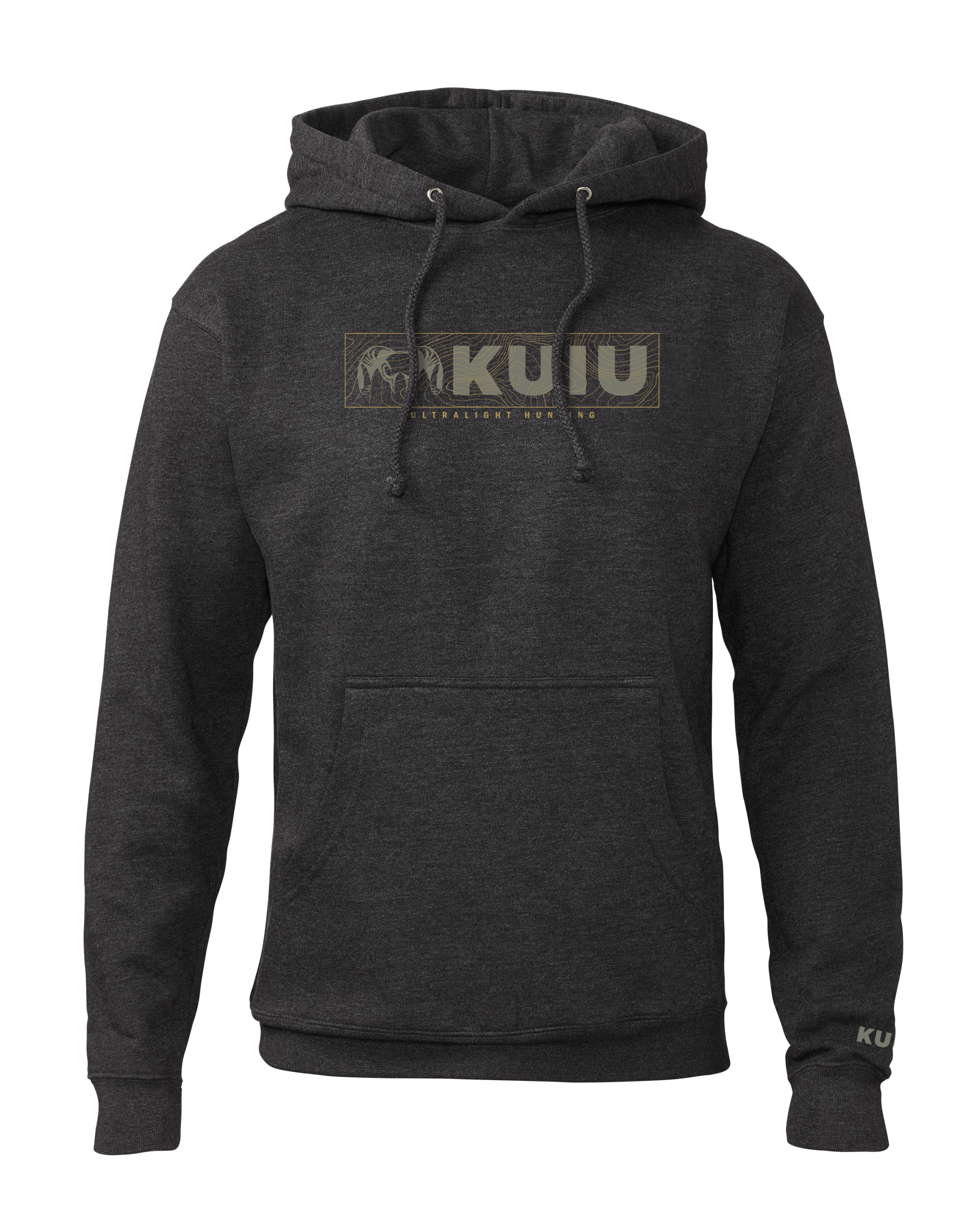 KUIU Topo Block Logo Hoodie | Charcoal