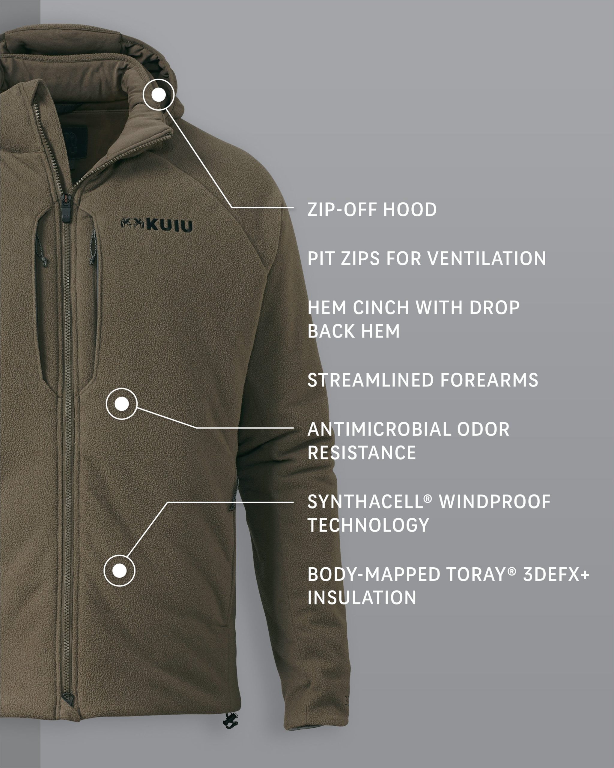 KUIU Proximity Hooded Insulated Jacket | Ash - Image 2