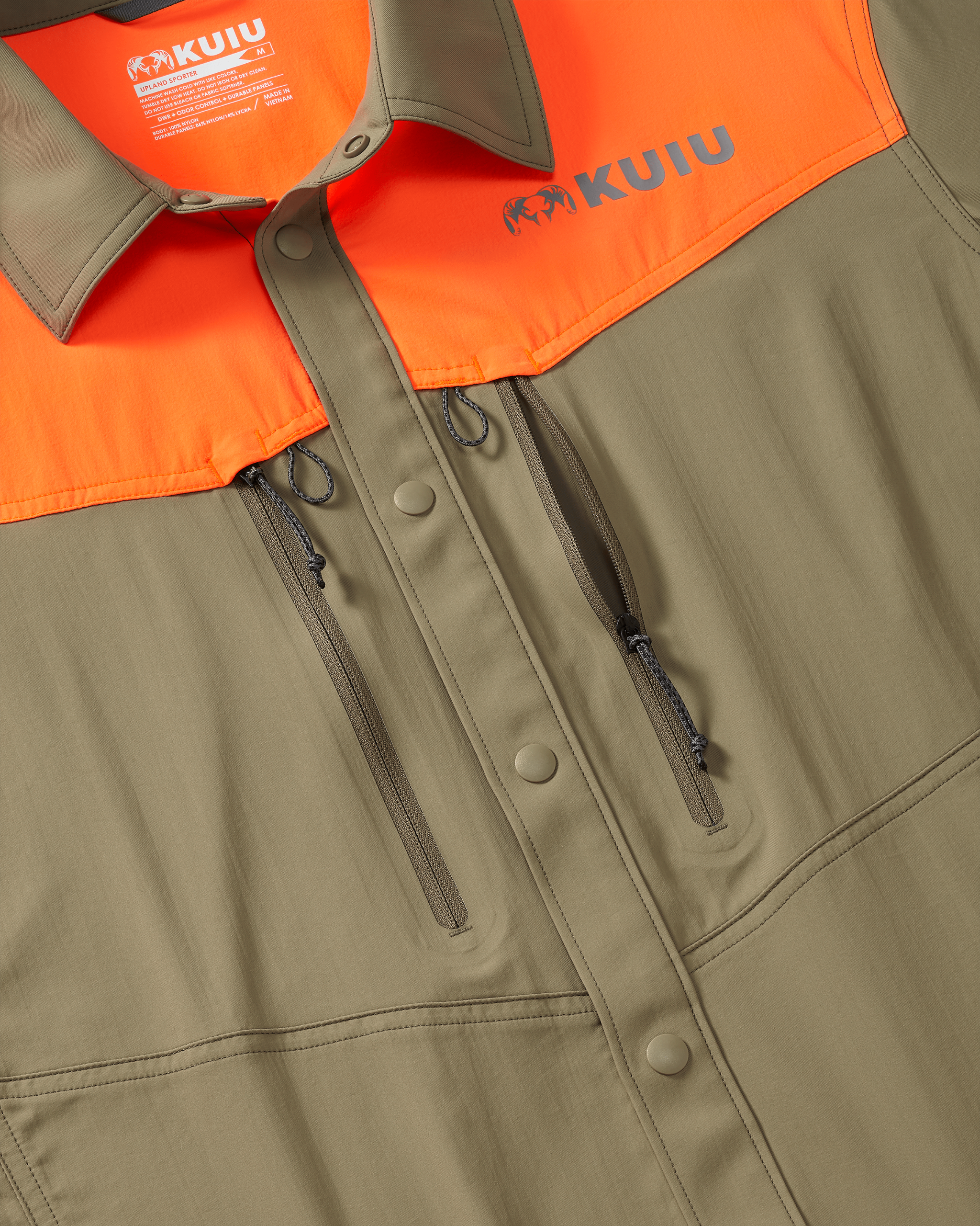 Upland Sporter Shirt | Khaki/Blaze Orange - Image 3