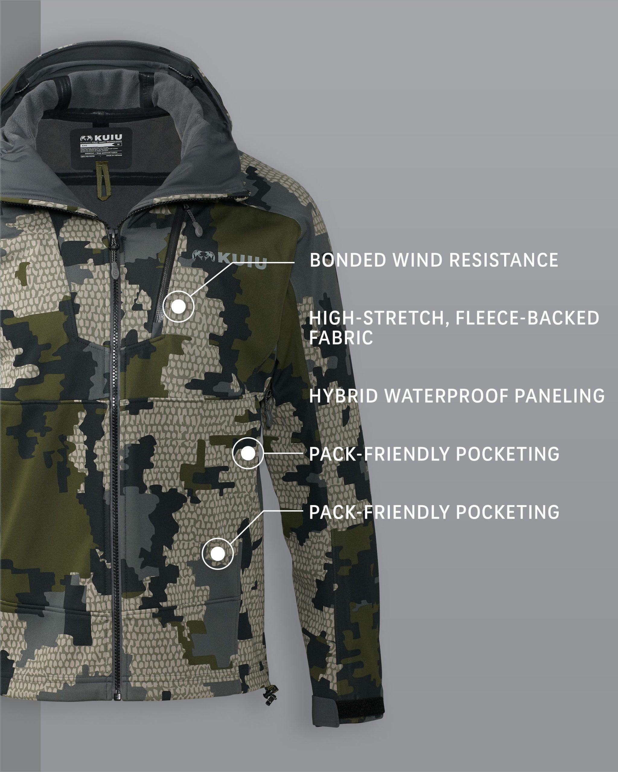 Axis Hybrid Hooded Jacket | Verde - Image 2