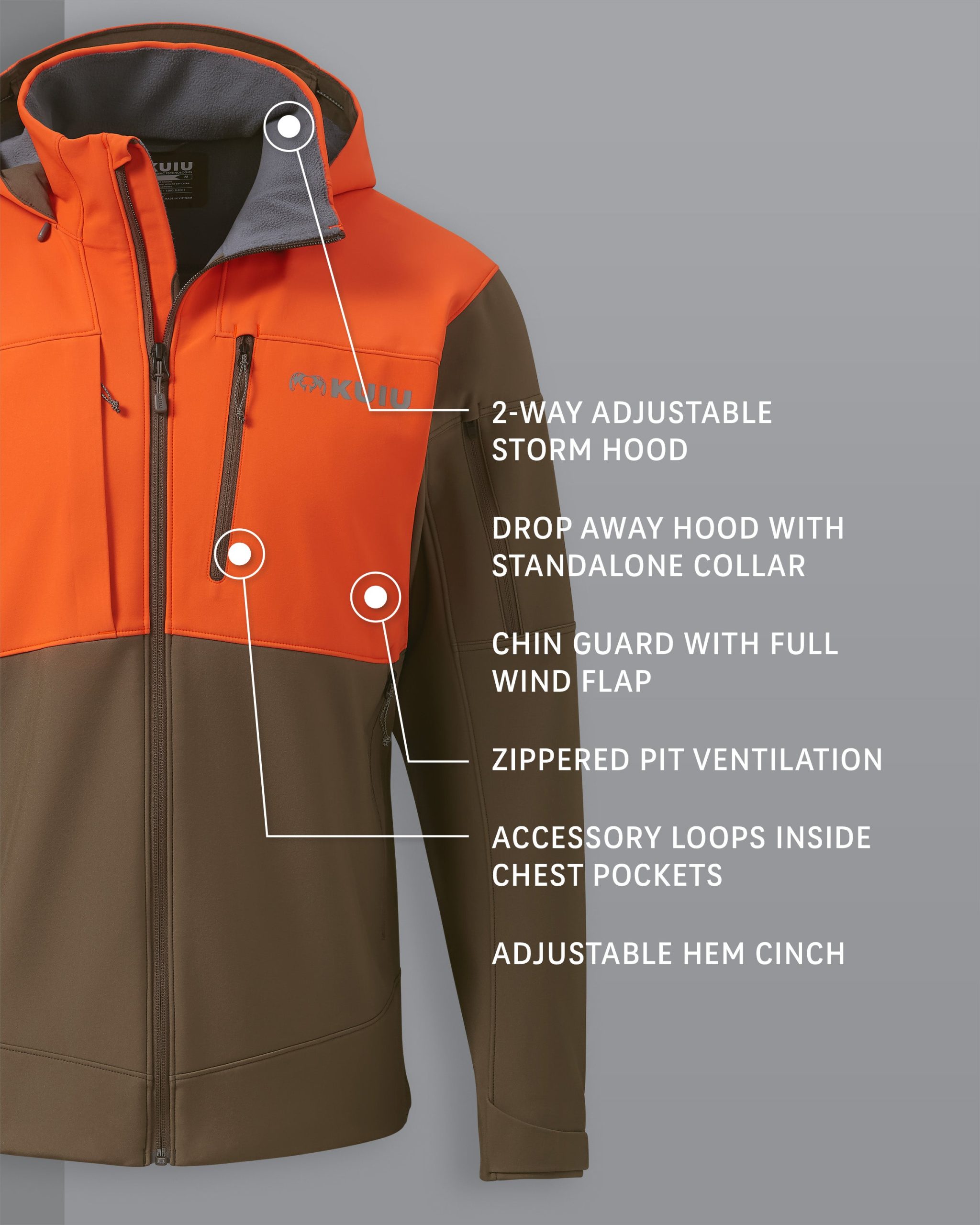 Guide PRO Hooded Jacket | Blaze/Major Brown - Image 2