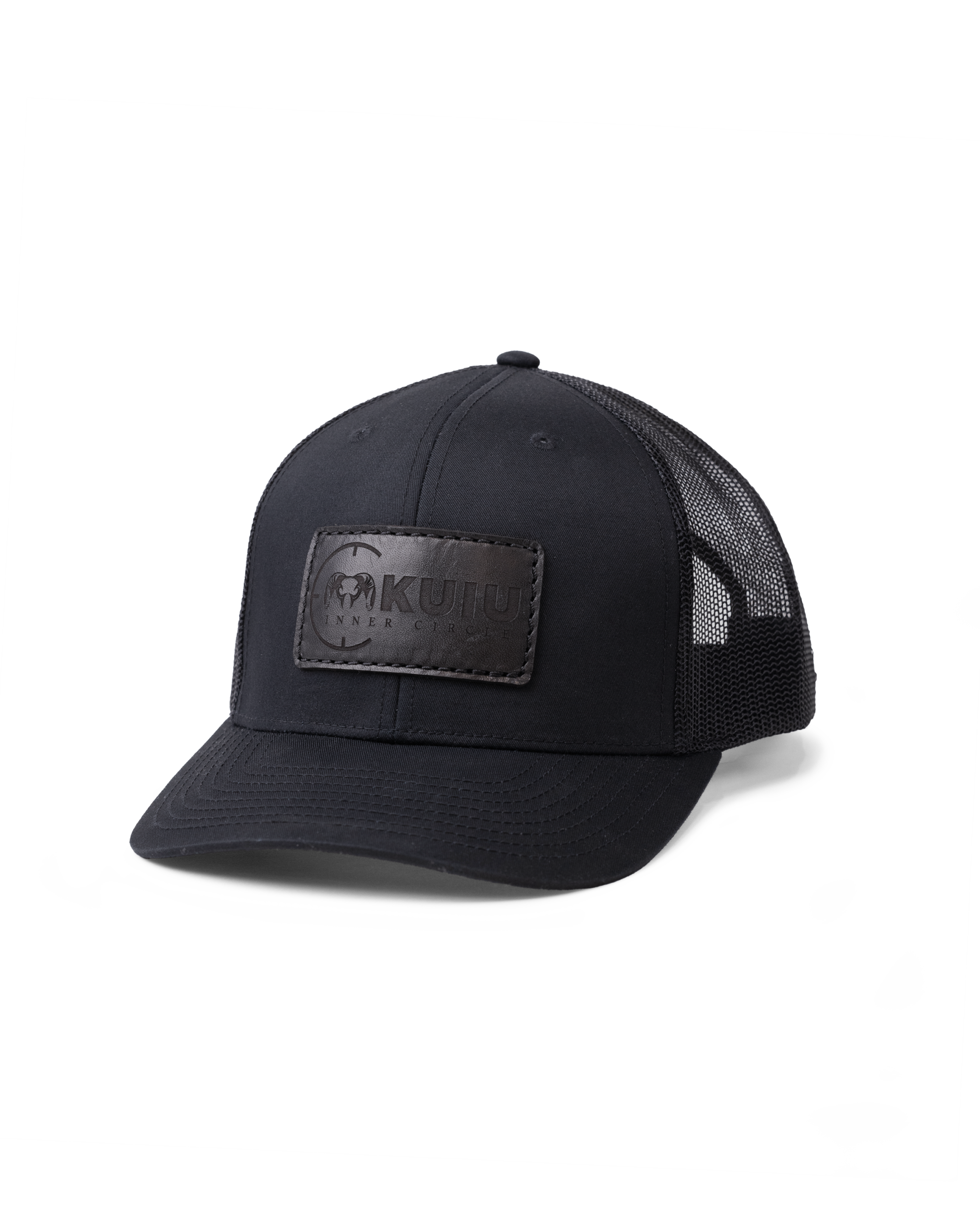Inner Circle Leather Patch Hat | Black/Black