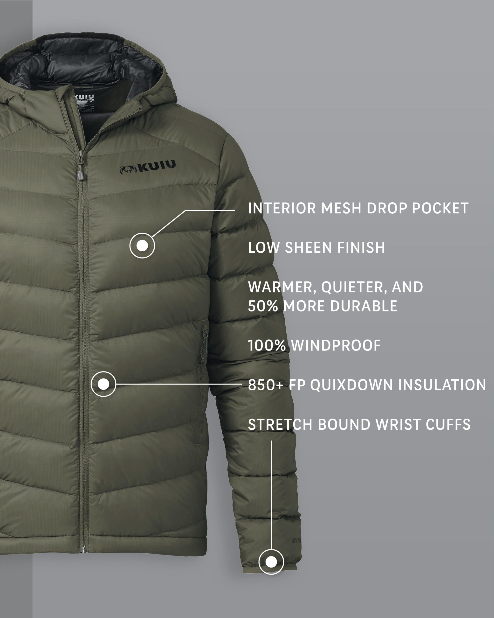 Super Down LT Hooded Jacket | Ash - Image 2