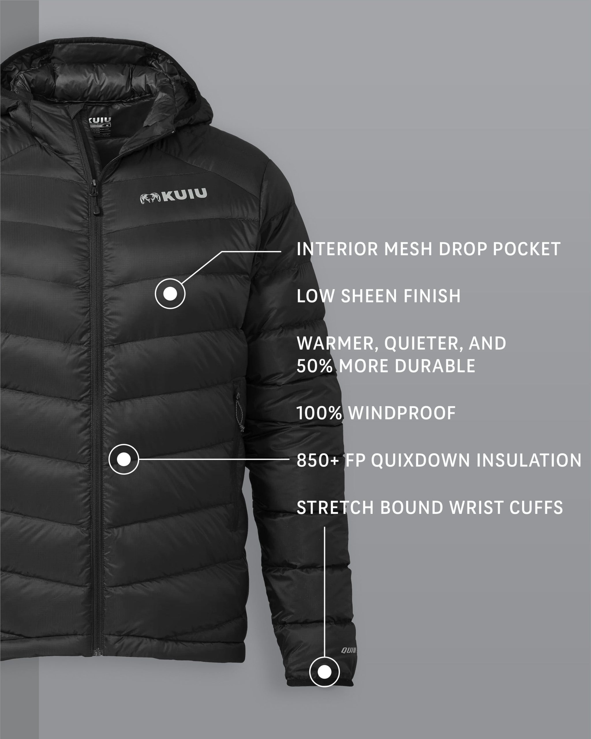 Super Down LT Hooded Jacket | Black - Image 2