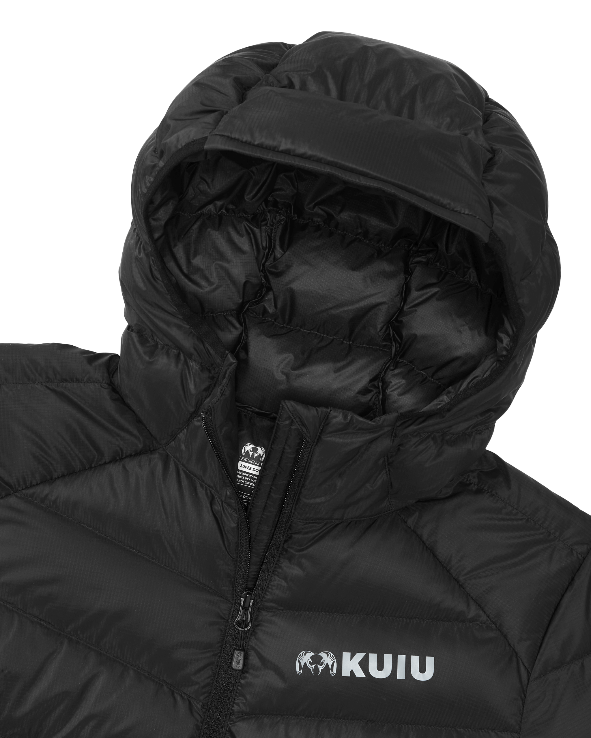 Women's Super Down LT Hooded Jacket | Black - Image 3