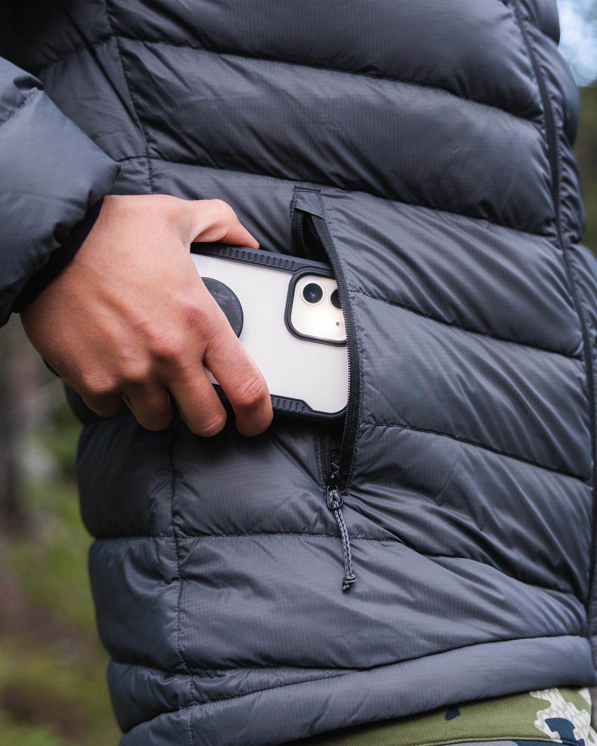 Women's Super Down LT Hooded Jacket | Black - Image 7