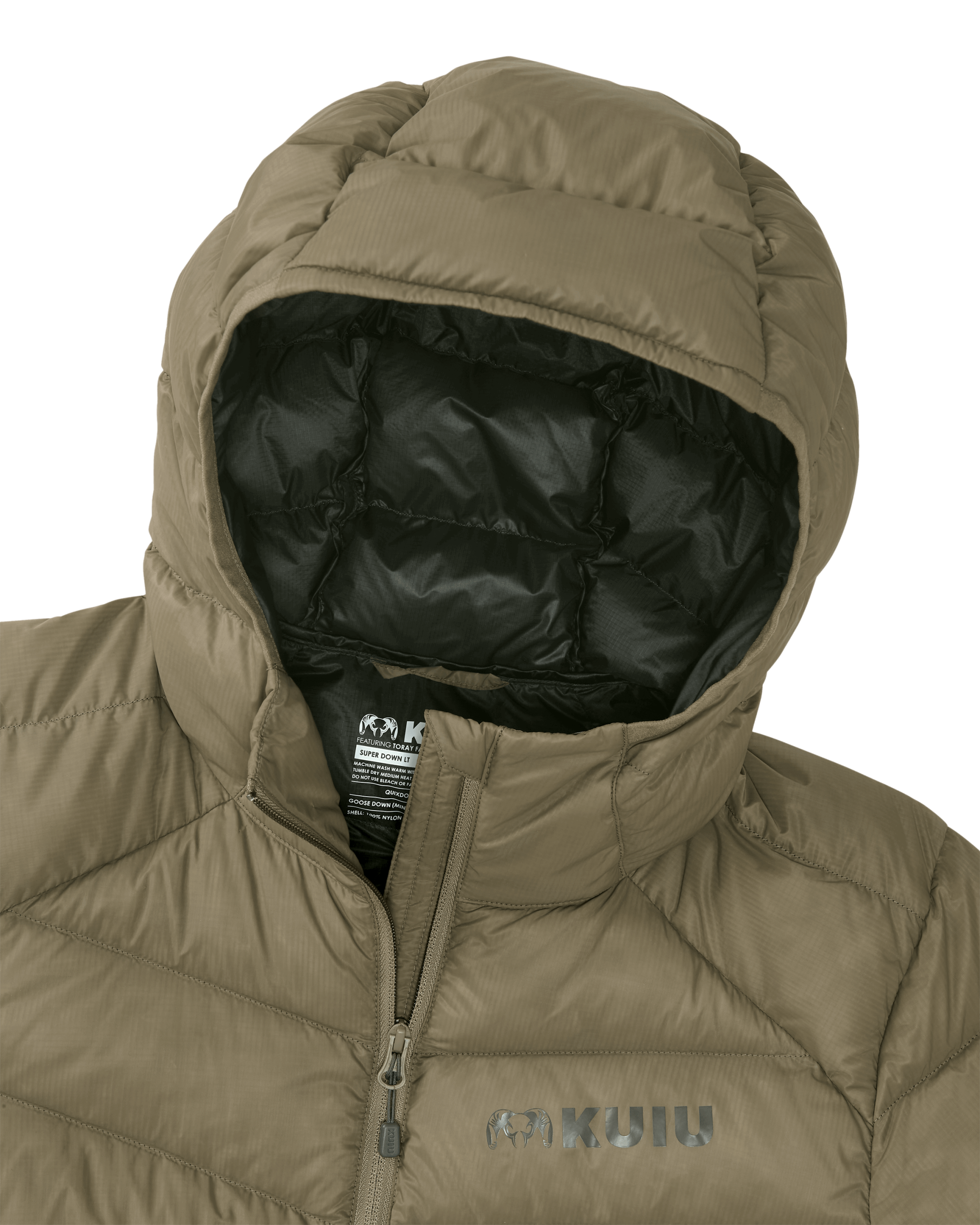 Women's Super Down LT Hooded Jacket | Khaki - Image 3