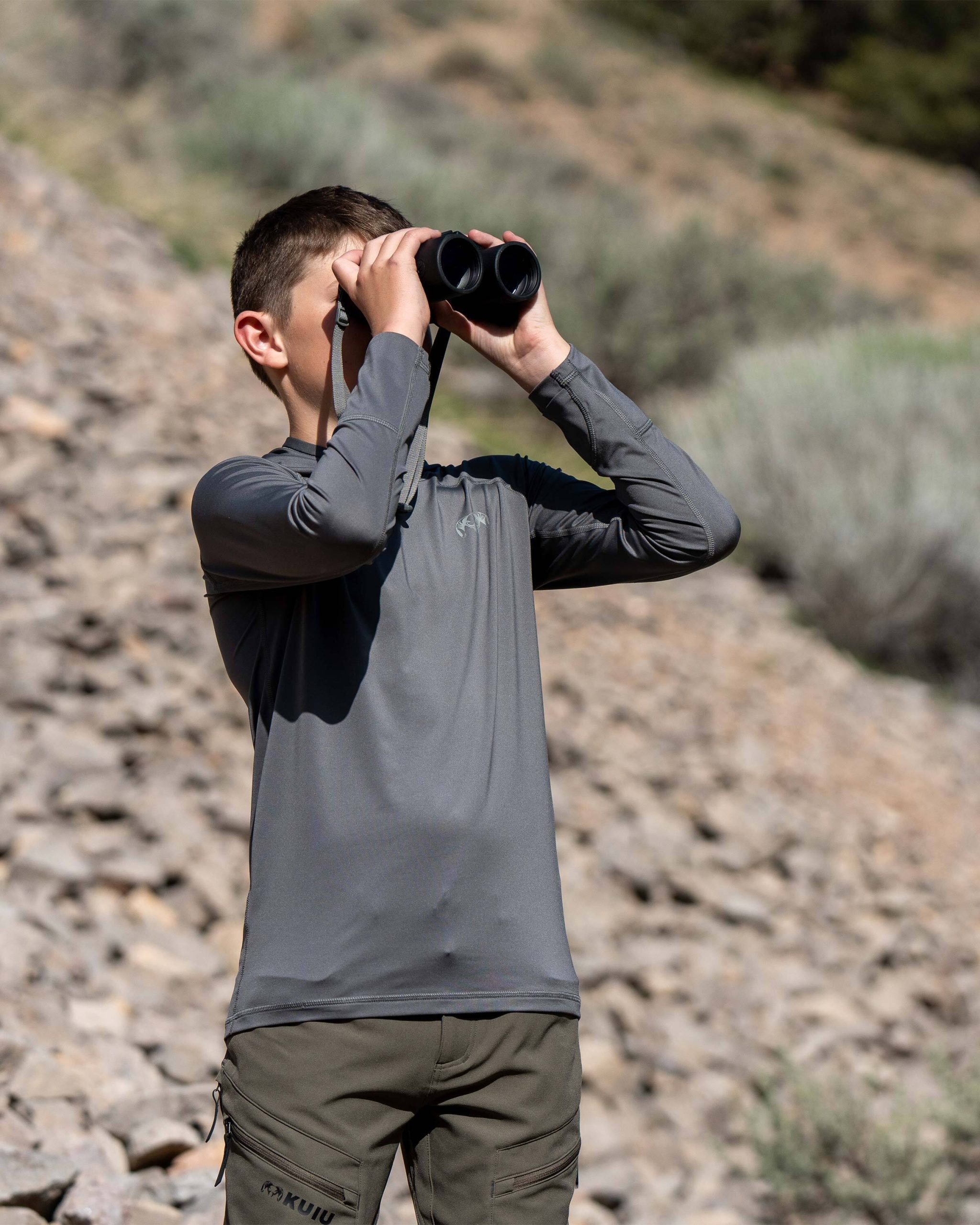 Youth Gila LS Hoodie | Khaki - Image 6